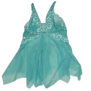 NWOT mint/sea green sheer see through lingerie top medium